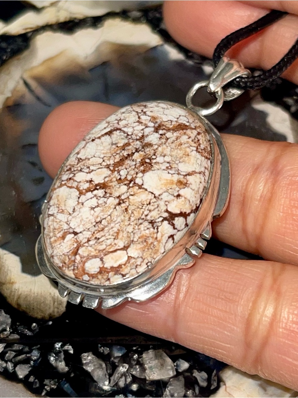 Wild Horse Jasper Magnesite Pendant 2”